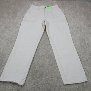 Abercrombie & Fitch Jeans 30x30 White Denim 90s Straight Ultra High Rise Curve